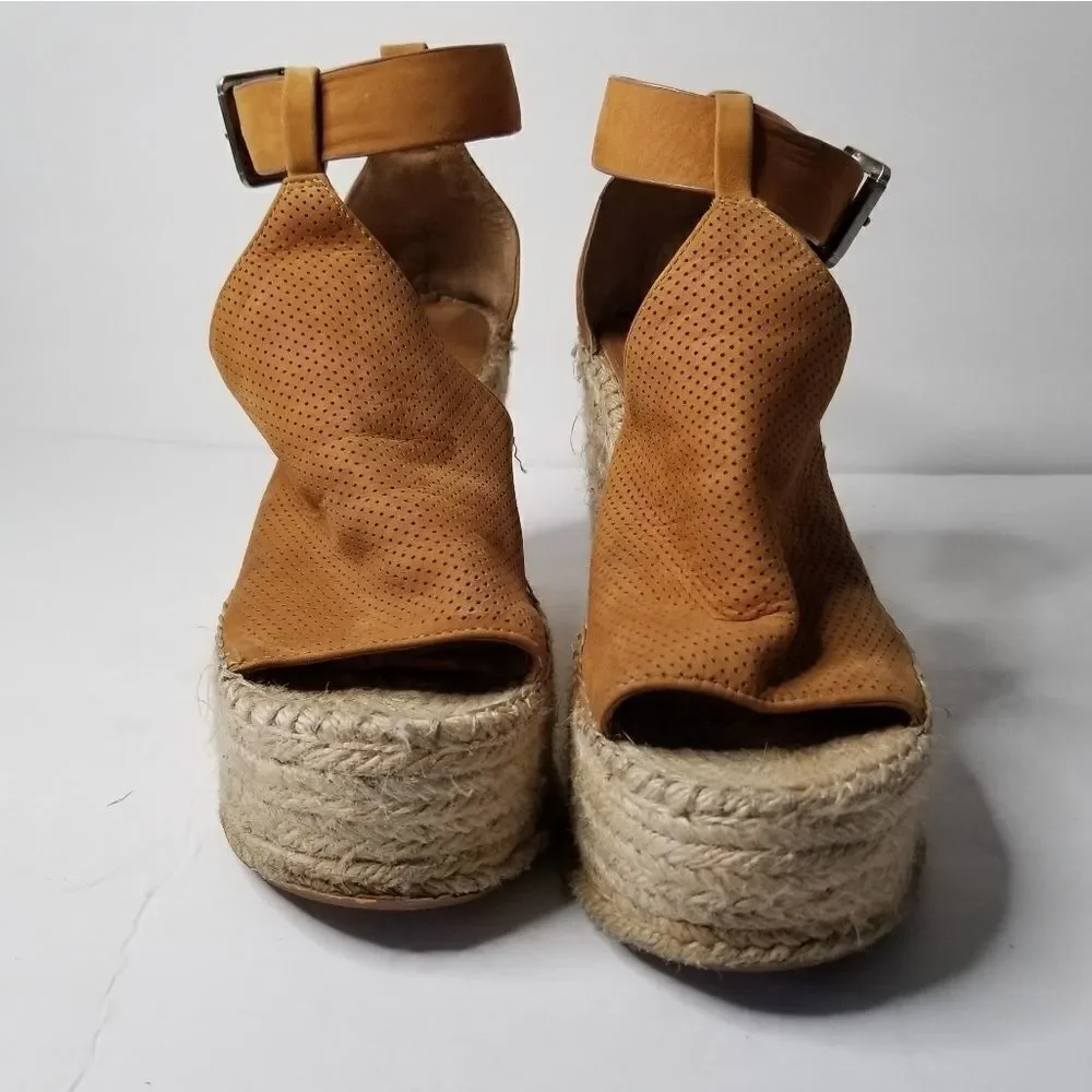 Marc Fisher wedge platform sandal fall color camel color - Picture 2 of 7